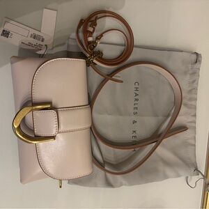 Charles & Keith White Gabine Crossbody Bag